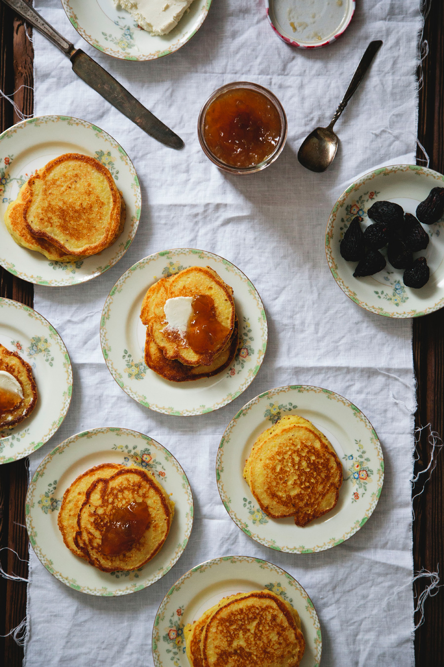 hoecakes with cream cheese and golden plum jam // a thousand threads